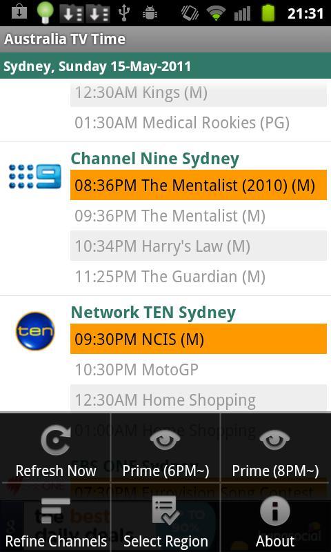 Australia TV Time