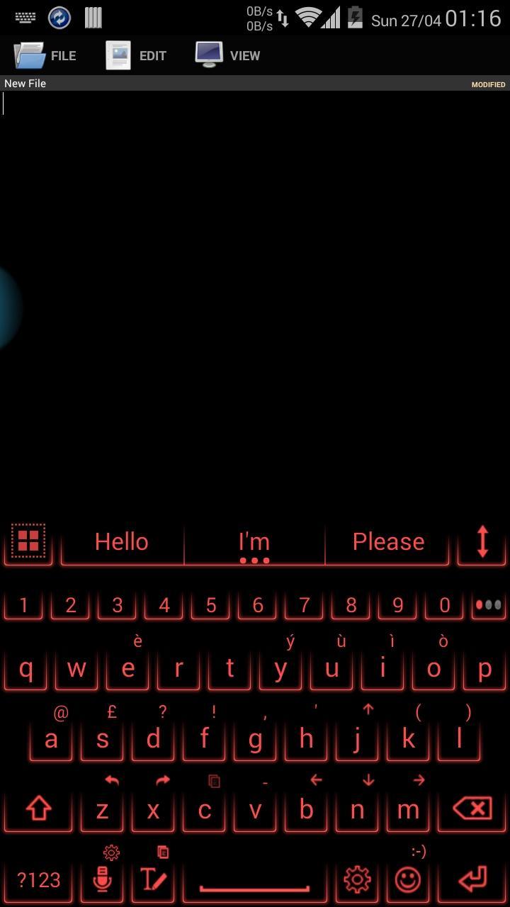 AI Keyboard Theme Neon Red