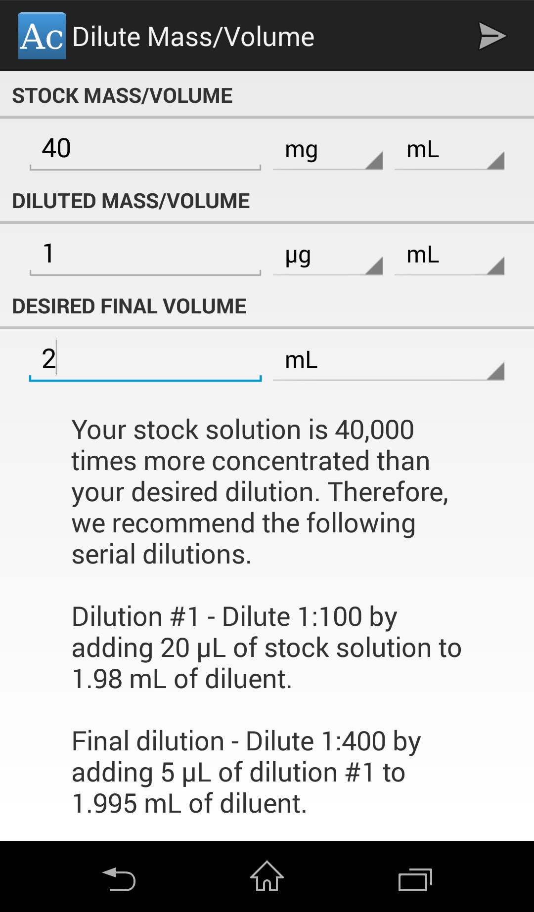 Avogadro's Calculator