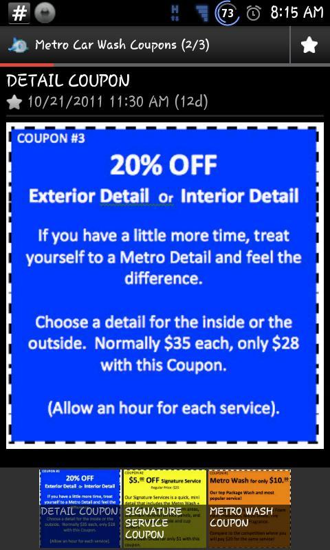 Metro Car Wash Coupons