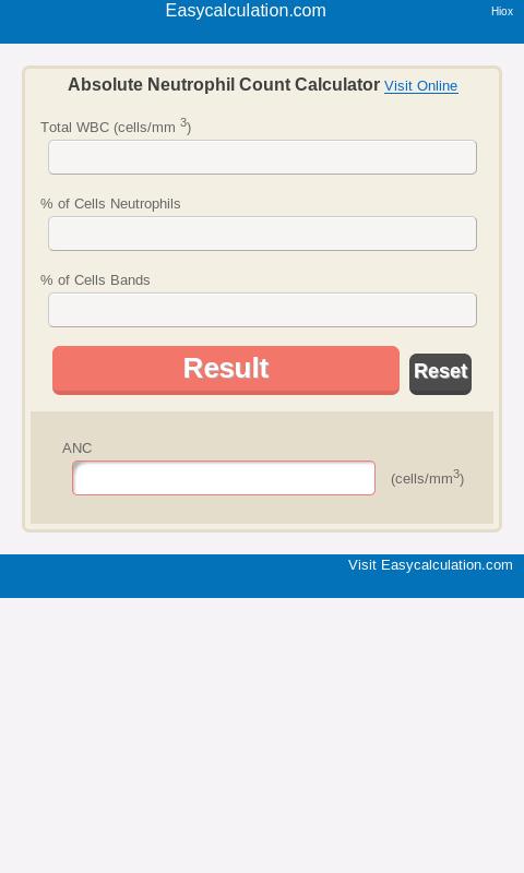 ANC Calculator-EasyCalculation